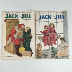 Jack & Jill Magazine December 1954 Santa Claus Christmas January 1955 Lot of 2